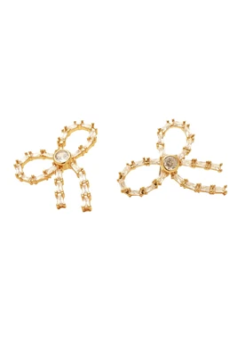 CRYSTAL BOW STUDS- GLD/CLEAR
