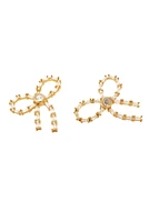 CRYSTAL BOW STUDS- GLD/CLEAR