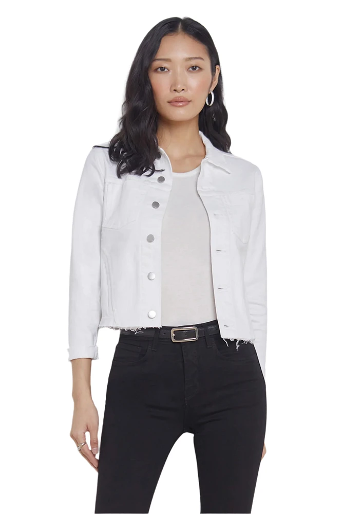 JANELLE SLIM RAW JACKET- BLANC