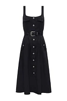TAZIA SCOOP NECK A LINE DRESS