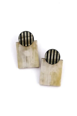 TUXEDO STRIPE POST EARRINGS
