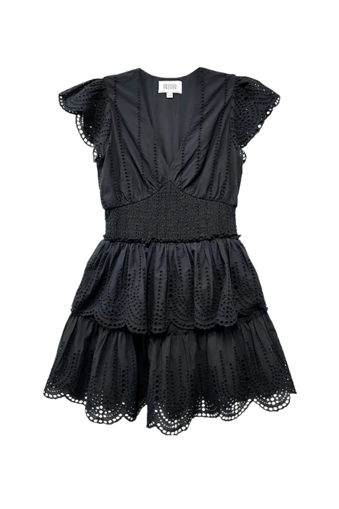 ISLA EMBROIDERED TIERED DRESS