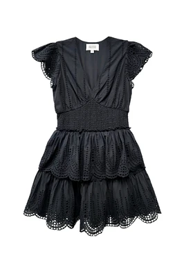 ISLA EMBROIDERED TIERED DRESS