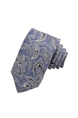ITALIAN SILK PAISLEY TIE DENIM (OS)