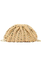 BAILEY PLEATED CLUTCH- NATURAL/CLEAR