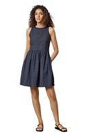 EYELET HIGH NECK MINI DRESS (PA2917)