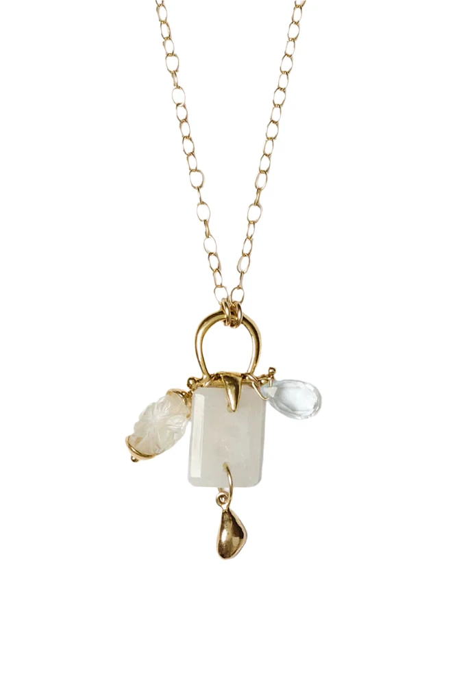 MOONSTONE MIX PENDANT NECKLACE (NG-15356)