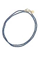 DOUBLE WRAP DIAMOND CUT LAPIS NECKLACE