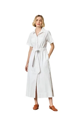 EYELET TRIM MAXI SHIRT DRESS (PA2918)