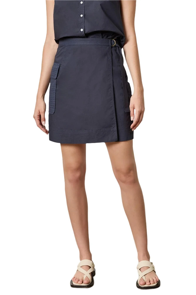 EYELET POCKET WRAP SKIRT (PA2938)