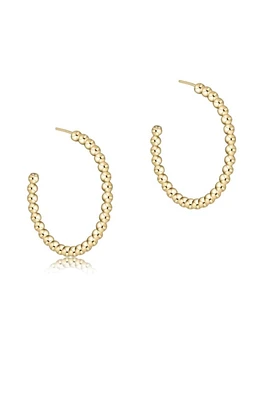 BEADED CLASSIC 1.25" HOOP- 3MM GOLD