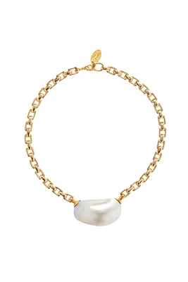 GREY PEARL CABOCHON NECKLACE (NGZ-15265LQ)