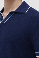 S/S JOHNNY COLLAR SWEATER