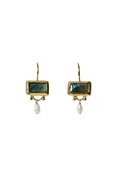 BEZEL WRAPPED LABRADORITE EARRINGS (EG-5881)