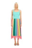 SUMMER TIME SUPER STRIPE PLEATED SKIRT