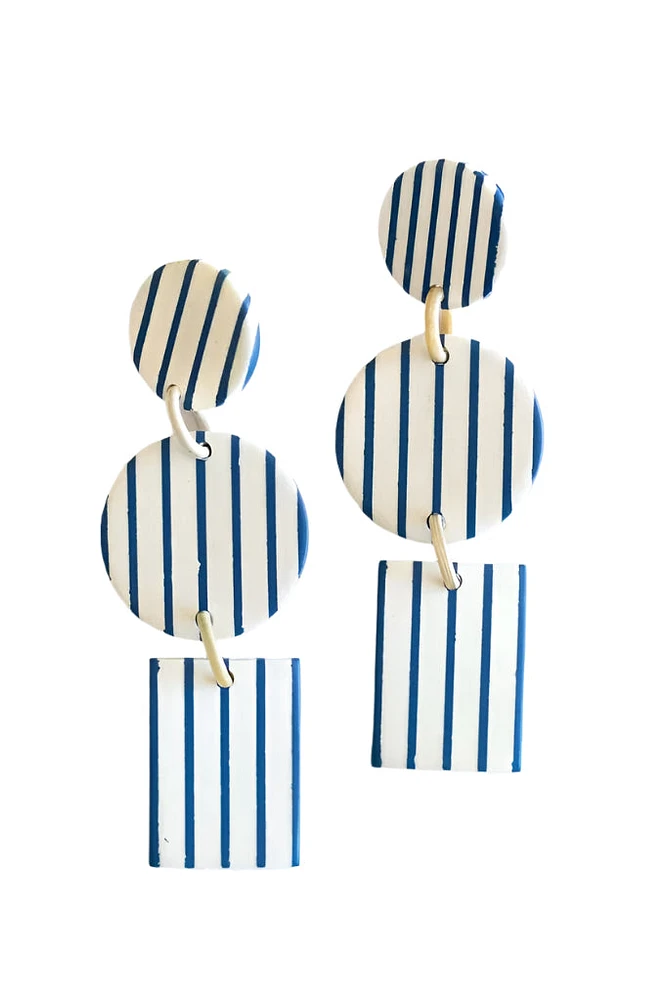 BLUE STRIPE HARBOR EARRINGS