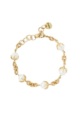 LARK CHAIN BRACELET- WHT PEARL