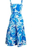 ANNETTE DREAM ROSE POPLIN MIDI DRESS