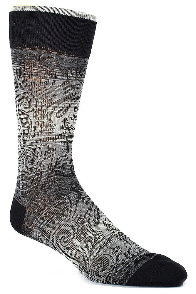 PAISLEY SOCK CHARCOAL (OS)