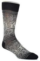 PAISLEY SOCK CHARCOAL (OS)