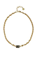 CHAIN LINK FROG NECKLACE W/LABRADORITE (NGZ-15358)