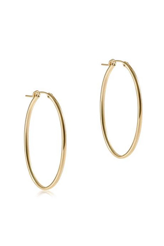 OVAL 2" HOOP - SMOOTH GOLD