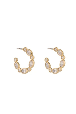 CARINA HOOPS- GLD/CRYSTAL