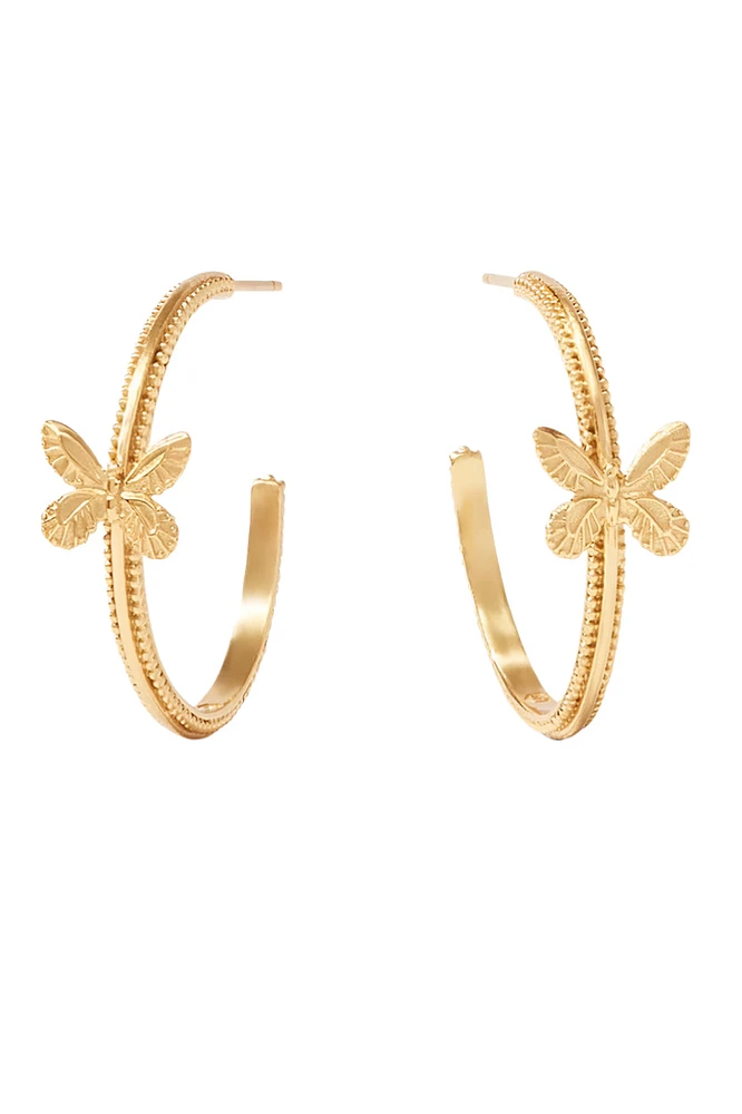 BUTTERFLY HOOP MED- GOLD