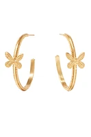 BUTTERFLY HOOP MED- GOLD