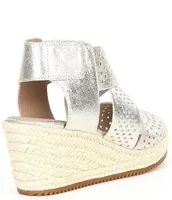 Willow Perforated Wedge Espadrille Platinum