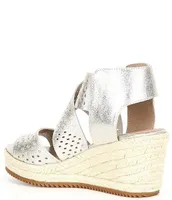 Willow Perforated Wedge Espadrille Platinum