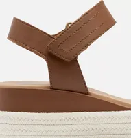 Cameron Flatform Wedge Sandal Velvet Tan|Chalk