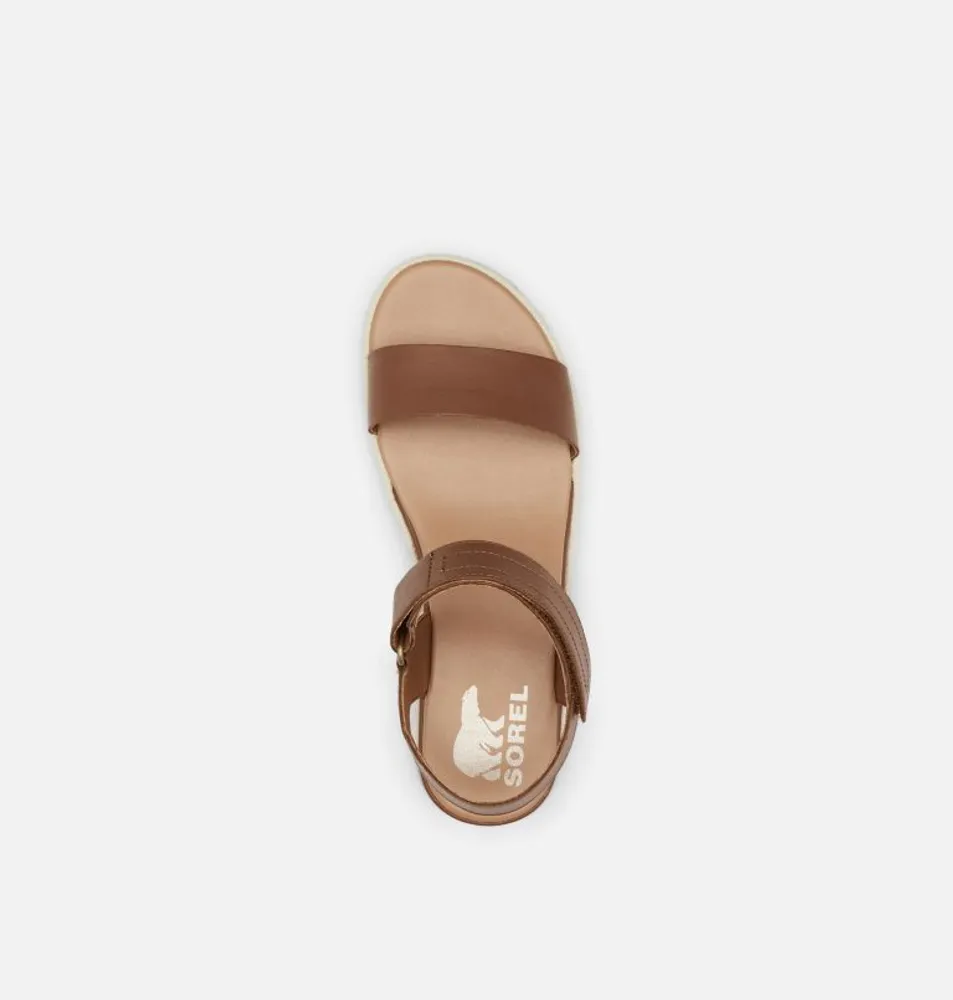 Cameron Flatform Wedge Sandal Velvet Tan|Chalk