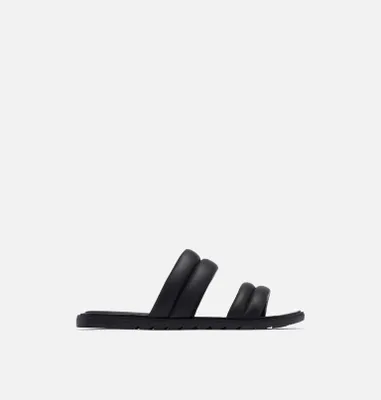 Ella Puff Slide Black|Sea Salt