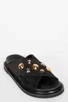 20912 Flat Sandal Reverse Black