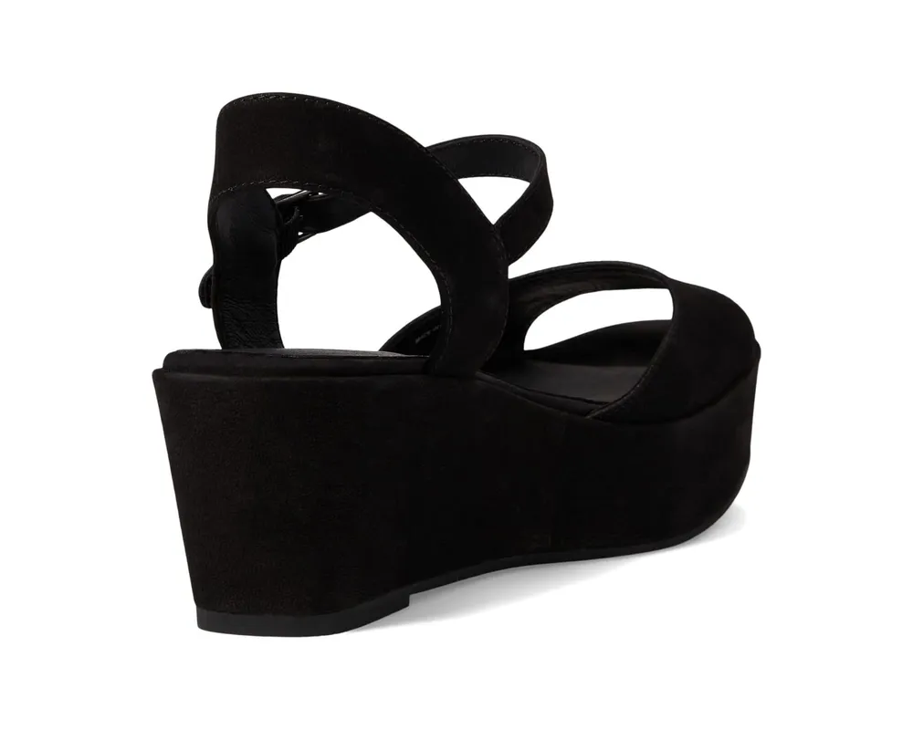 Mime Wedge Sandal Black Nubuck