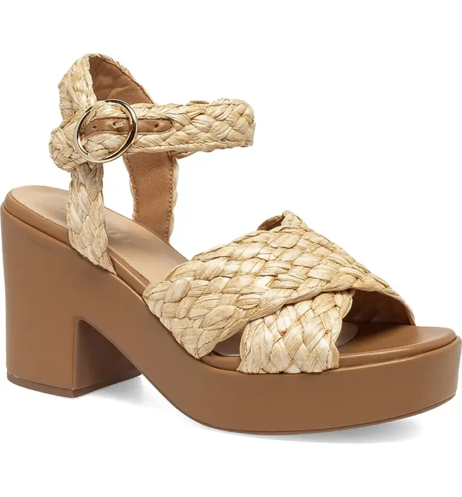 Charcha Heel Natural Woven Raffia