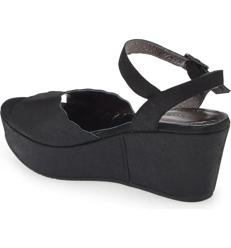 Wisdom Wedge Sandal Black Shimmer