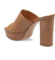 Arabesa Platform Heel Dark Tan Leather