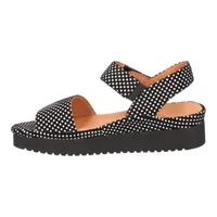 Abrilla Sandal Black/White Polka Dot Suede