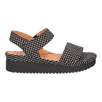 Abrilla Sandal Black/White Polka Dot Suede