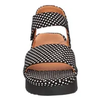 Abrilla Sandal Black/White Polka Dot Suede