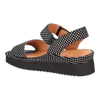 Abrilla Sandal Black/White Polka Dot Suede