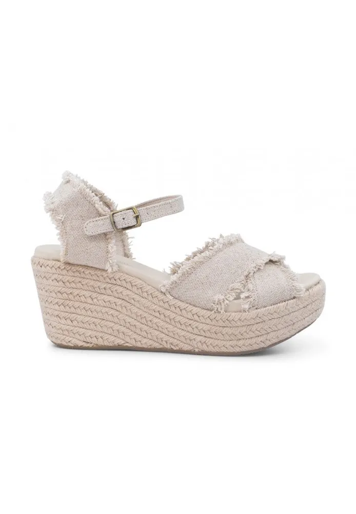 Warda Wedge Sandal Natural Linen