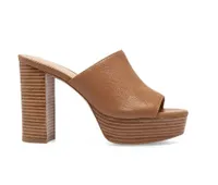 Arabesa Platform Heel Dark Tan Leather