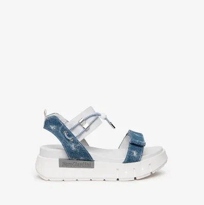 E307845D Sport Sandal Jeans Argento