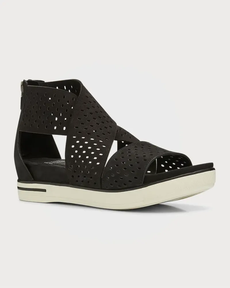 Sport Perforated Sandals Black Nubuck