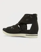 Sport Perforated Sandals Black Nubuck