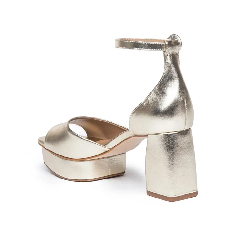 Raleigh Heel Champagne Leather