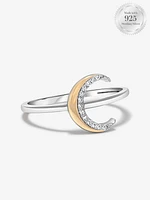 Crescent Moon Two Tone Ring